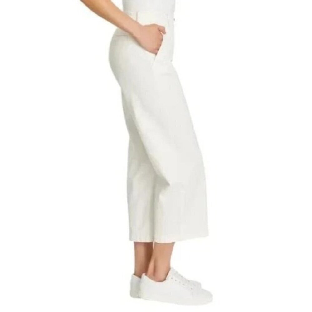 Ella Moss Women's Size 4 Wide-Leg Crop Denim Pants Cream - Picture 3 of 12